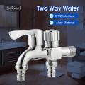 EsoGoal Faucet Washing Machine Faucet Dual Port Alloy Faucet Multi-function Faucet Double Spout Water Mixed Tap Two Way Water Washer Tap Double G1/2 Port Interface Bathroom Water Tap.
