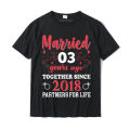 Together Since 2018 3 Years Ago Matching Couple Anniversary T-Shirt Camisas New Coming Men Tshirts Cotton Tops T Shirt Summer.