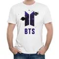 BTS LOGO Design Printed T-shirt Graphic Printed Half Sleeve Round Neck T-Shirt for Men. 