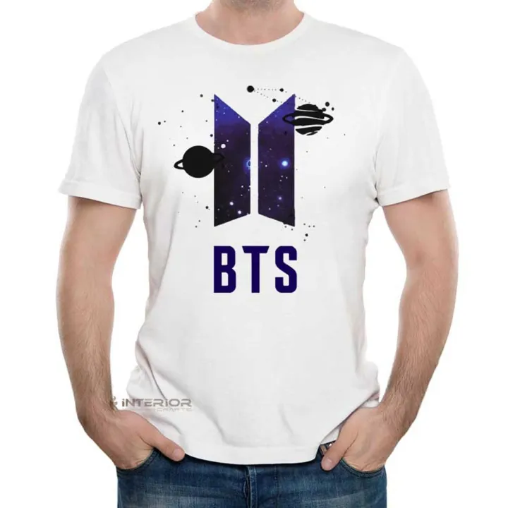 BTS LOGO Design Printed T-shirt Graphic Printed Half Sleeve Round Neck T-Shirt for Men