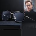 Blue Lens Silver Tony Stark Sunglasses For Men.