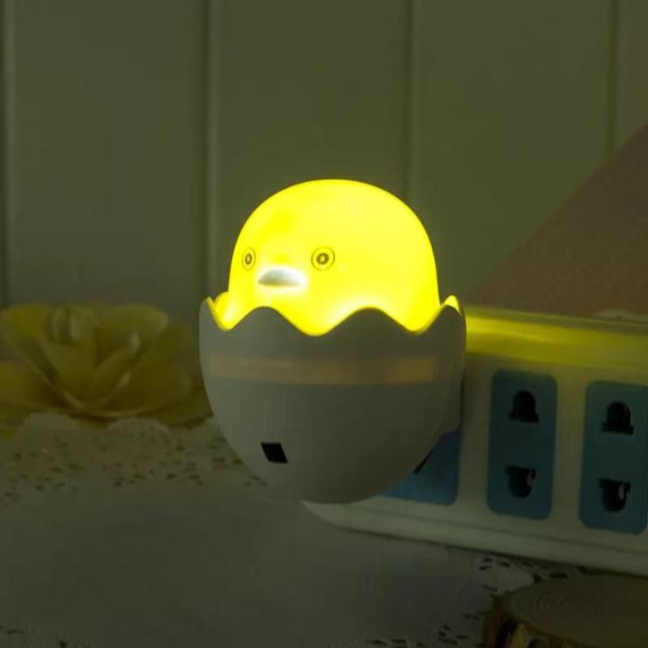 yellow duck with egg shape led night light with Mushroom