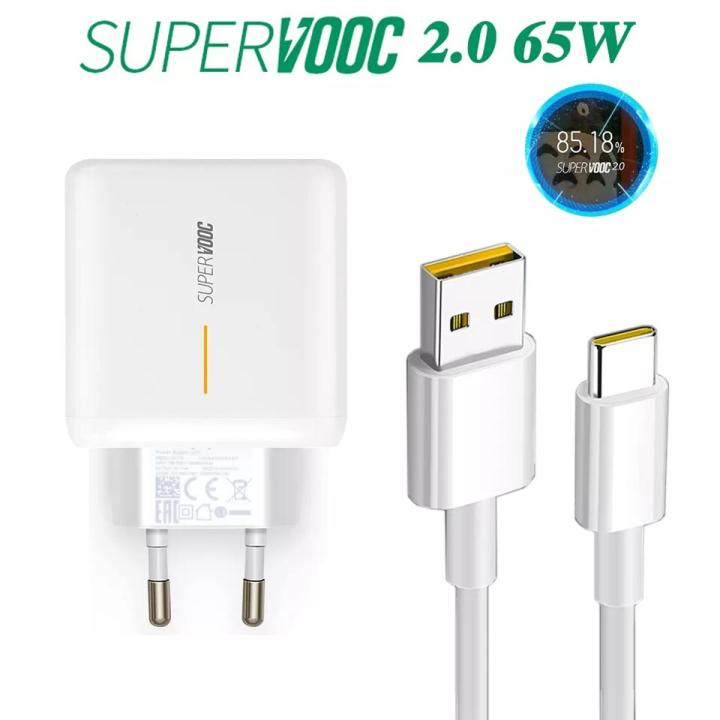 Oppo 65W Supervooc 2.0 Fast Charger For Oppo Find X2 Pro Reno 5 5G 3 4 Pro Ace 2 X20 X2 Realme X50 Pro Charger