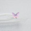 SMTNEK resin titanium steel outer teeth translucent rainbow color butterfly lip stud earrings stainless steel piercing jewelry.