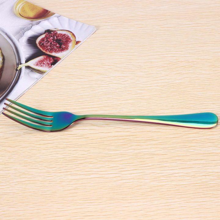 Stainless%20Steel%20Table%20Forks%20Set,%206Pcs%20Rainbow%20Color%20Stainless%20Steel%20Tableware%20Cutlery%20Dinnerware%20Set%20Dishwasher%20Safe,%20Fork(20cm/7.87%20inch)%20-%20Image%202