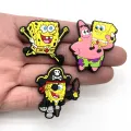 SpongeBob SquarePants 1pcs Jibbitz cute Crocs cartoon anime shoe charms DIY decorate Slippers Accessories PVC Kids X-mas Gifts apply to Wristband Backpack. 