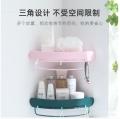 Zhichuan non-perforated european bathroom shelf, bath washing, storage rack, triangular plastic toilet suction cup wall wholesale.