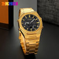 SKMEI Dual-Display Electronic Watch With Luminous Waterproof Steel Strap Fashion Business Wristwatches For Men 1816. 