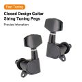 6pcs Sealed Guitar String Pegs Locking Tuners - black.