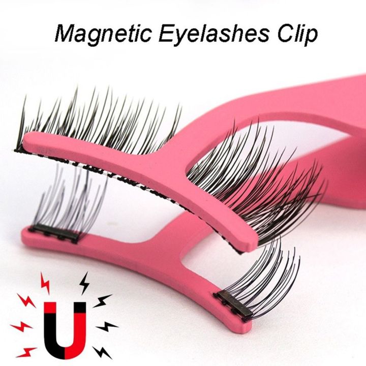 1Pcs Professional Magnetic Eyelashes Extension Applicator Stainless Steel False Eyelashes Curler Tweezer Clip Clamp Makeup Tool