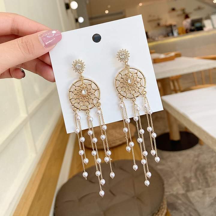 Korian Classic Fashion Alloy Flower Drop Earrings Tassel Women Earing