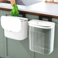 New Wall Mounted Kitchen Trash Can Hanging Trash Bin Cabinet Door Bathroom Trash Can With Lid Garbage Bin Counter Bins Dustbin. 