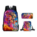 3D New Movie Super Mario Bros. School Bag, Mario Backpack, Shoulder Bag, Pencil Case, Backpack Three-Piece Set. 