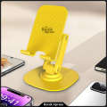 360° Rotatable Adjustable Folding Desktop Phone & Tablet Holder Metal Base Smartphone Stand (Black & Yellow) - new mobile stand. 