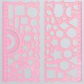 2Pcs Plastic Ruler Clear Scale Mini Study Multi Shaped Clear Hollow-out Drawing Ruler Drawing Ruler for Home.