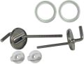 2Pcs Toilet Seat Fix Fitting Stainless Steel Back to Wall Replacement Hinges Set.