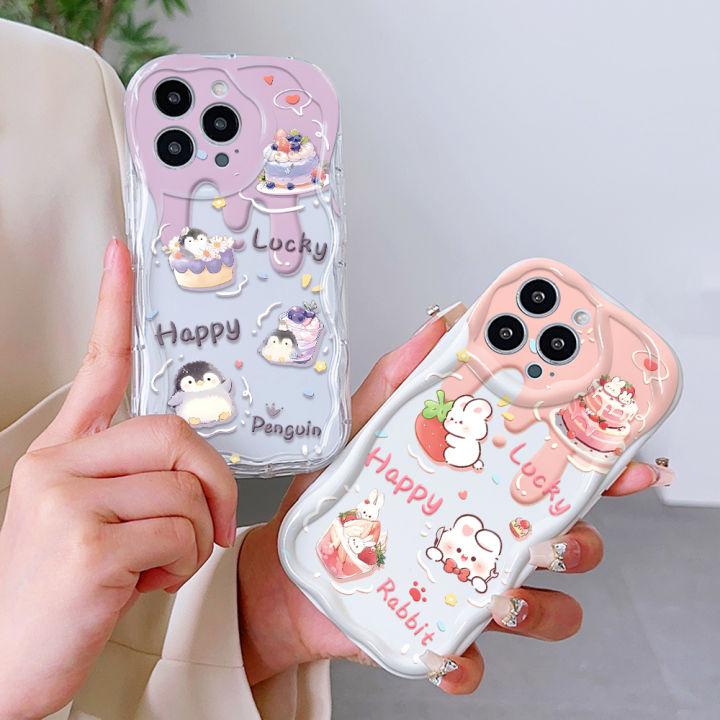 UCUC%20for%20Vivo%20Y03%20Y18%20Y18e%20Back%20Cover%20Cute%20Penguin%20%20Cream%20Texture%20Wavy%20Edge%20Soft%20Silicone%20Phone%20Case%20-%20Image%205