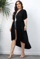 2022 New Women Plus size Beach Dress Cover Up Large big Black White Swimsuit Bikini Beachwear Bathing Cover Ups For Female. 