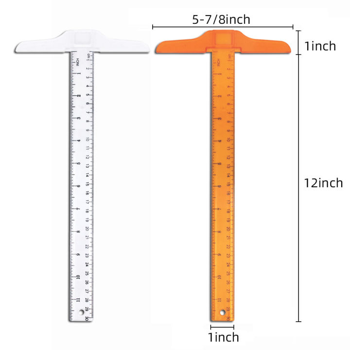 1Pcs%20T-shaped%20Double%20Side%20Scale%20Ruler%20Drafting%20Drawing%20Tool%20Plastic%20School%20Office%20Supplies%20Stationery%20Accessory%2030cm%20(Inch,%20Cm)%20MuXiaRe%20-%20Image%202