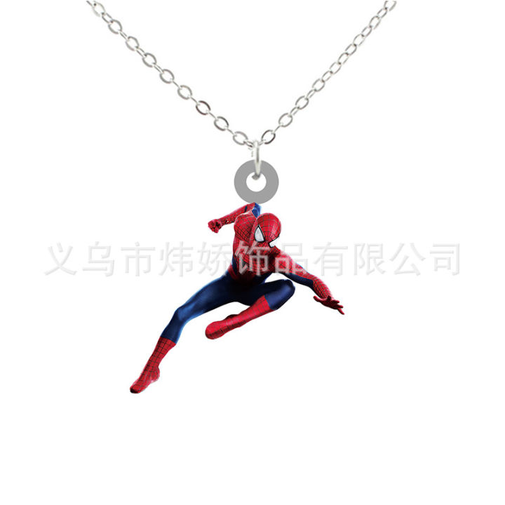 Cross-border%20Spider-Man%20Marvel%20peripheral%20necklace%20Acrylic%20heat%20shrinkable%20sheet%20epoxy%20pendant%20with%20chain%20jewelry%20-%20Image%208
