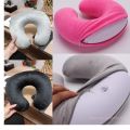 Inflatable U-shape Travel Pillows Airplane Panda Cushion Short Plush Fabric Neck Pillow Car Office Nap Headrest Nackenkissen.