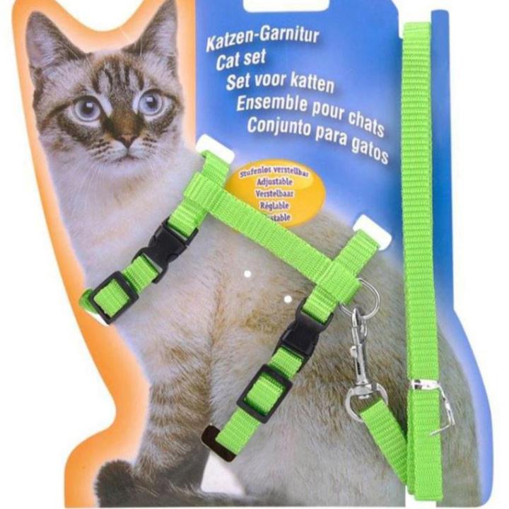 Generic Nylon Pet Cat Kitten Adjustable Harness Lead Leash Collar Belt ... - Leash Harness Cat Safety Collar