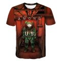 Boys Girls Cartoon Print T-shirts Kids Among us T Shirt For Boys Children Summer Short Sleeve Hip Hop T-shirt Game Tops Clothing.