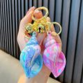 Colorful Acrylic Shell Conch Keyring Creative School Bag Backpack Pendants Cartoon Car Key Accessories Key Ring For Women.