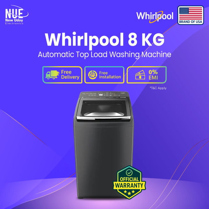 Whirlpool 8 kg Fully Automatic Top Load Washing Machine with In-built Heater Grey (MAGIC CLEAN PRO SW H 8 KG GREY 10YMW)