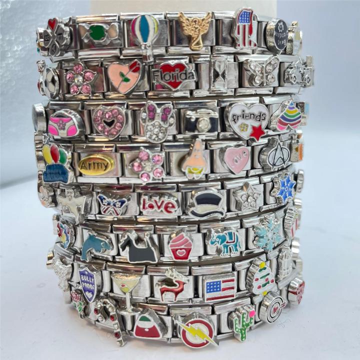 Random mix and match module bracelet Italian bracelet stainless steel detachable bracelet D style single Italy charm