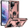 For Samaung Galaxy S22 Ultra 5G Shockproof TPU + PC Protective Case with 360 Degree Rotating Holder(Black). 