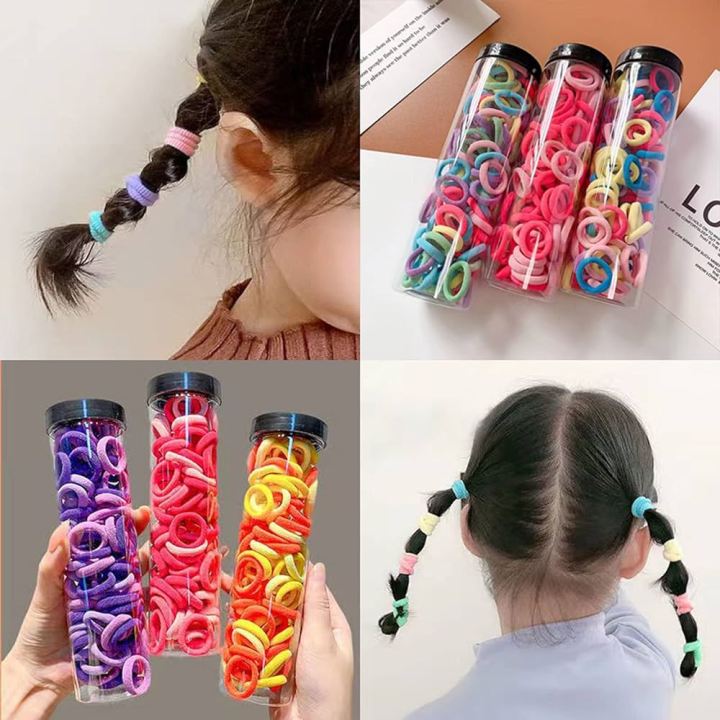 100 Pcs/set Baby Girl Rubber Bands Kids Elastic Hair Bands for