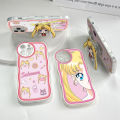BILI for Vivo S1 Pro Back Cover With Free Ring Holder Beauty Sailor Moon Soft Transparent Colorful Wavy Phone Cases. 
