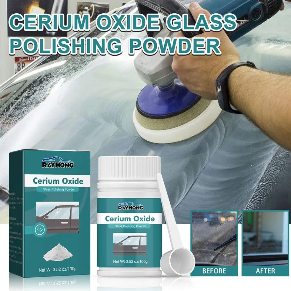 Glass Polishing Kit - Cerium Oxide Powder, Felt Wheels & Pads For Scratch Removal On Windshields, Windows