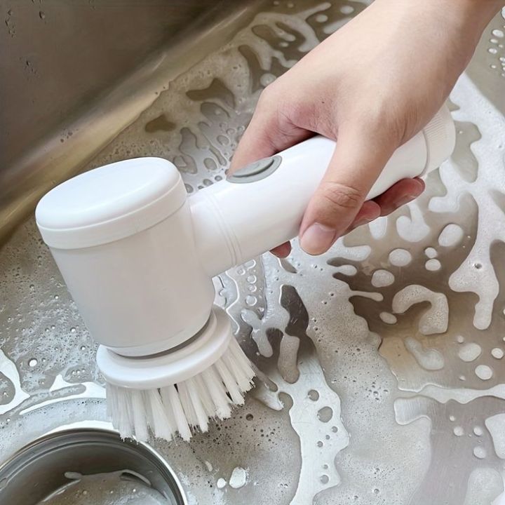 Electric Cleaning Brush Set Kitchen Bathroom Sink Bathtub Floor Toilet Tub Electric Spin Scrubber Cleaning Brush Drill Brush (Color : U Rechargeable Kitchen Dishwashing Brush Sink Cleaner Bathroom Bathtub Clean Brush Spin Scrubber Electric Cleaning Brush