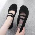 Spring and Autumn Old Beijing Cloth Shoes Women's Embroidered Shallow Mouth Middle-Aged Mom Women's Single Shoes Ethnic Style Shoes Hanfu Ancient Style Cloth Shoes.