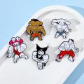 Funny Sanrio Muscle Serie Enamel Pins Kawaii Anime Hello Kitty Brooch Fitness Hunk Couple Melody Kuromi Bag Pins Accessories.