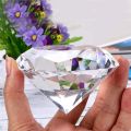 Diamond Shaped Crystal Paperweight, Clear Crystal Diamond Jewel Paperweight Sparkling Glass Gem Centerpieces Decoration with Gift Box for Home Office Wedding Decor. 