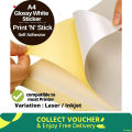 White Sticker Paper A4 Size 10 Piece. 