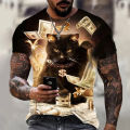 2022 summer 3D printing cat T-shirt men's women's casual short sleeve o-neck fashion animal clothes graphic t shirts.