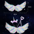 【Top-Rated Product】 1PC Angel Wings colorful Feathers Flying Swallow Performed Halloween Props Bride Flower Girl Dressed Up Cosplay Costumes. 