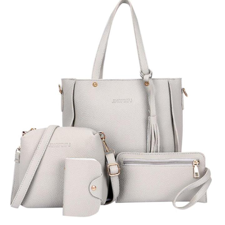 MA 4 pieces/set Fashion Composit Bag Large Capacity Handbag Shoulder Wallet