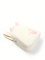 Girls Boys Cute Casual Cat Footprint Print Corduroy Adjustable Kids Backpack Kids School Bag For Outdoor Travel Students.