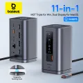 Baseus USB C Hub to DP 4K@60Hz HDMI DisplayPort 11-IN-1 Docking Station Triple Display RJ45 PD 100W For Window Mac USB 3.1 HUB. 