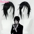 Sebastian Michaelis Cosplay Black Butler Cosplay Men Short Black Wig Cosplay Anime Cosplay Wig Heat Resistant Synthetic Wigs. 