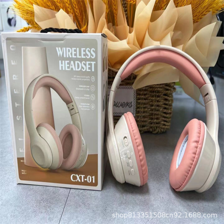 New cross-border macaron CXT-01 head-mounted wireless bluetooth headset foldable telescopic factory direct wholesale