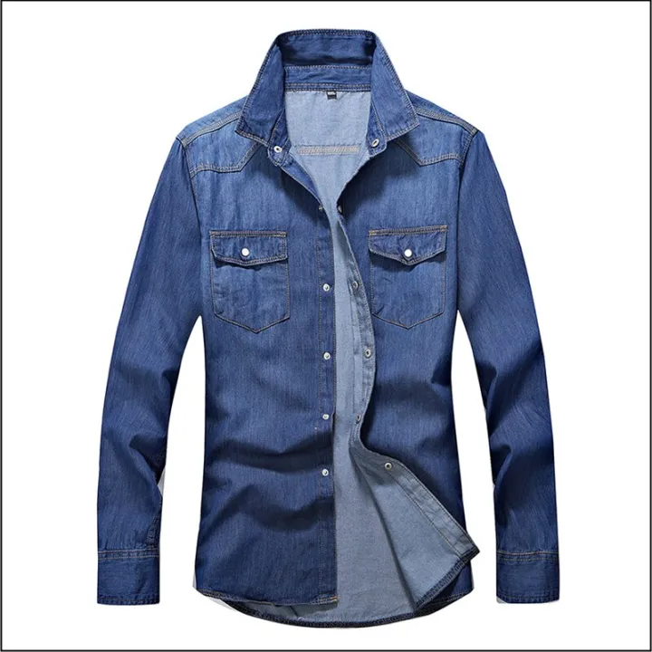 2022%20Spring%20Autumn%20High%20Quality%20Denim%20Shirt%20Men%20Casual%20Long%20Sleeve%20Fit%20Slim%20Personality%20Pocket%20Black%20Blue%20Jean%20Shirts%20-%20Image%203