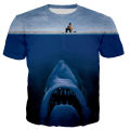 Funny Shark T-shirts Casual Style T Shirt Streetwear 3D Jaws Shark Printed Tee Men Boys T Shirts.