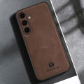 PlusCase for Samsung Galaxy S24 FE 5G Matte PU Leather Sheepskin Soft Frame All-Inclusive Lens Protector Phone Cover. 