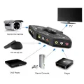 Audio Video Switcher 3-Way AV Selector Switch Box Multi Input Output Adapter - intl. 